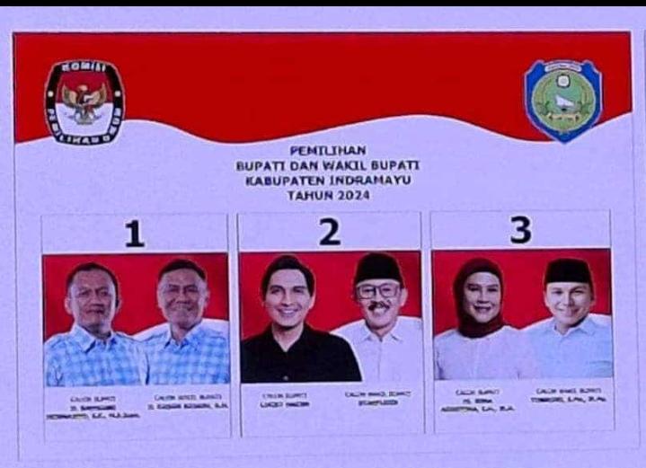 Berikut nomor urut dari ketiga Paslon pilkada indramayu 2024.