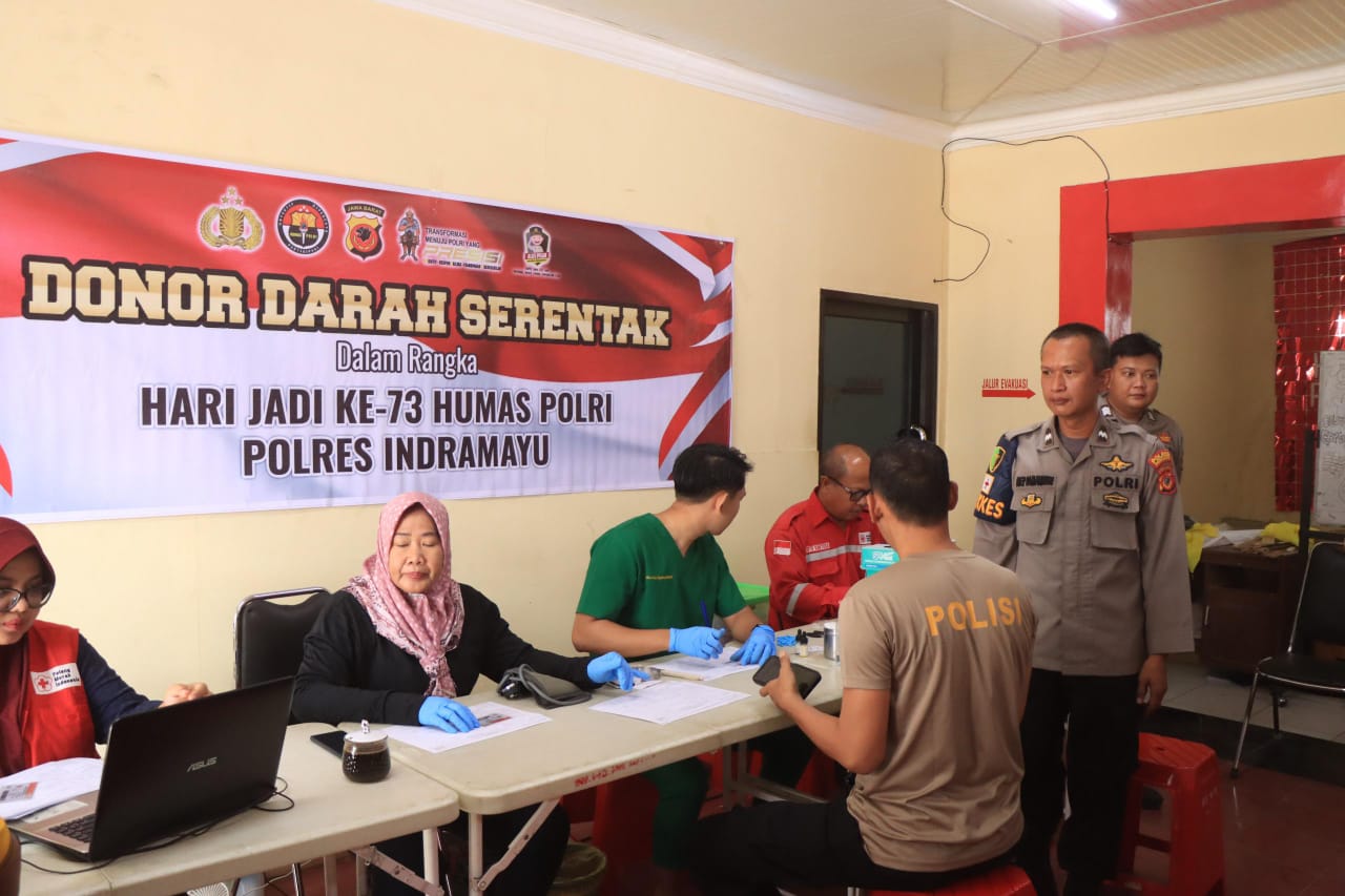 Sambut HUT Humas Polri ke-73, Polres Indramayu Bantu Penuhi Stok Darah PMI